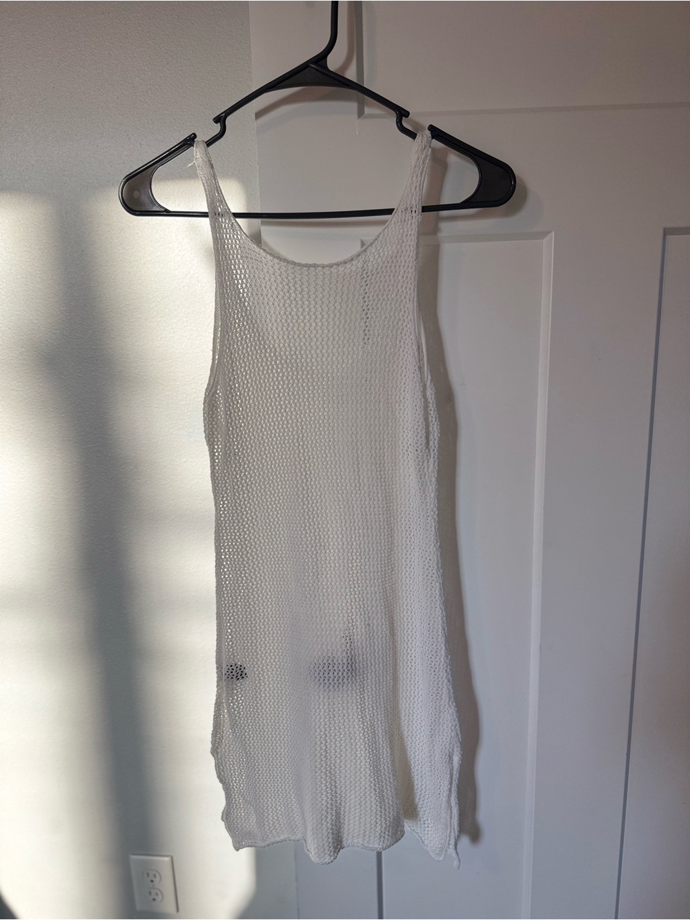 White Knit Swim Coverup Dress - Lightweight Beach Layer - Picture 2 of 3